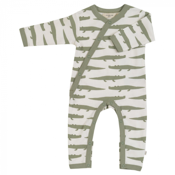 Pyjama bébé sans pieds - crocodiles vert
