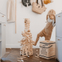 Mallette en bois de 280 planchettes + 1 livre d'art bleu - à partir de 8 ans