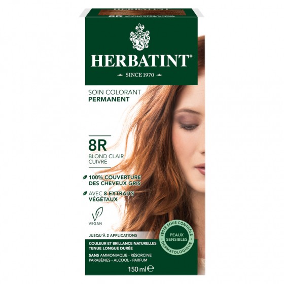 Coloration végétale 8R blond clair cuivré Coloration végétale 8R blond clair cuivré