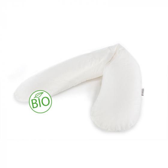 Theraline - Coussin d'allaitement avec housse en coton bio - blanc
