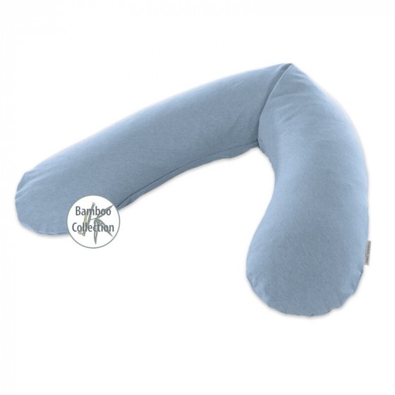 Theraline - Coussin d'allaitement avec housse en bambou - mélange bleu-gris Theraline - Coussin d'allaitement avec housse en bambou - mélange bleu-gris