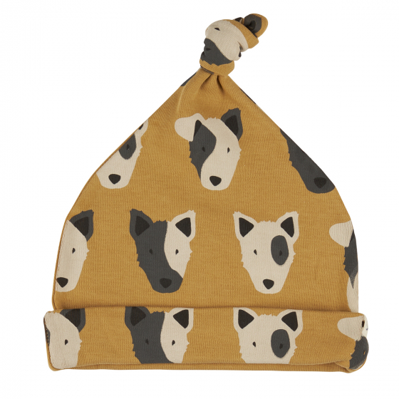 Bonnet noué en coton bio - Dog Mustard - Pigeon