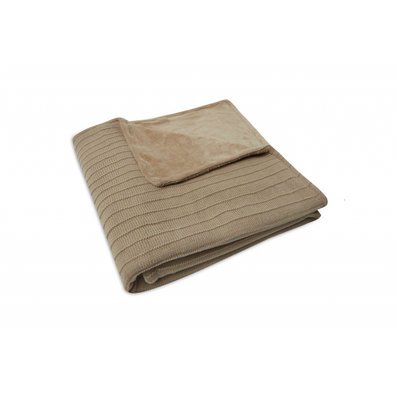 Couverture Pure Knit Velvet - Biscuit GOTS - 100x150cm