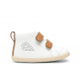 Chaussures Bobux Step Up - Hi Court White + Caramel