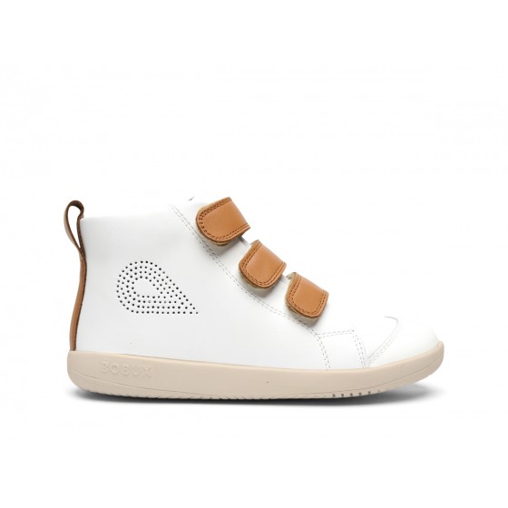 Chaussures Bobux KID+ - Hi Court White + Caramel