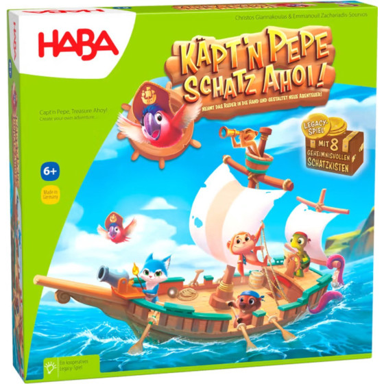 Haba - Jeu de société Captain Pépé, Trésor en vue dès 6 ans - Version néerlandophone