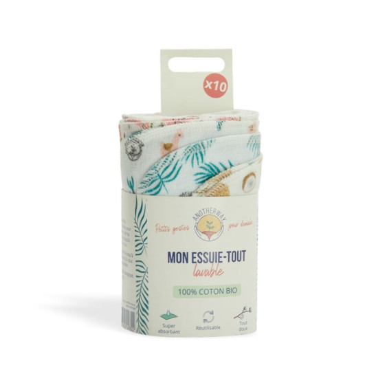 Lot de 10 essuie-tout lavables Lot de 10 essuie-tout lavables