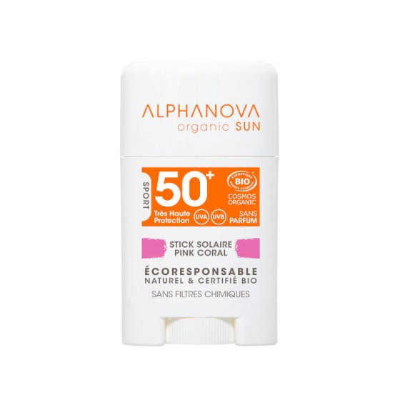 Stick solaire Bio - Très haute protection SPF 50+ - 12 g - Rose Stick solaire Bio - Très haute protection SPF 50+ - 12 g - Rose