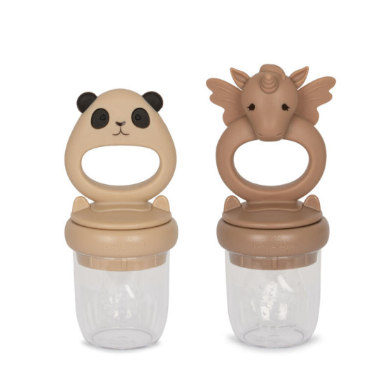 Lot de 2 Sucettes Fruitées Licorne Et Panda - Coquillage/Blush - Konges Sløjd Lot de 2 Sucettes Fruitées Licorne Et Panda - Coquillage/Blush - Konges Sløjd