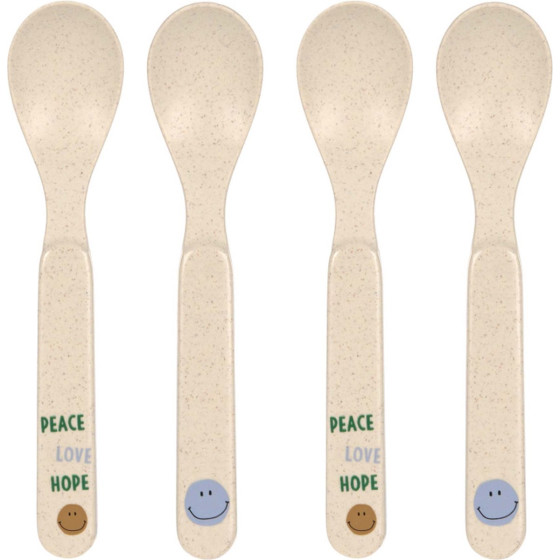 Set de 4 cuillères Happy Rascals - Smile sky blue - Laessig