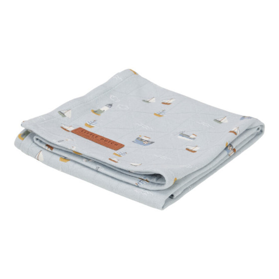 Maxi-lange tétra 120 x 120 cm Sailors Bay Blue - Little Dutch Maxi-lange tétra 120 x 120 cm Sailors Bay Blue - Little Dutch