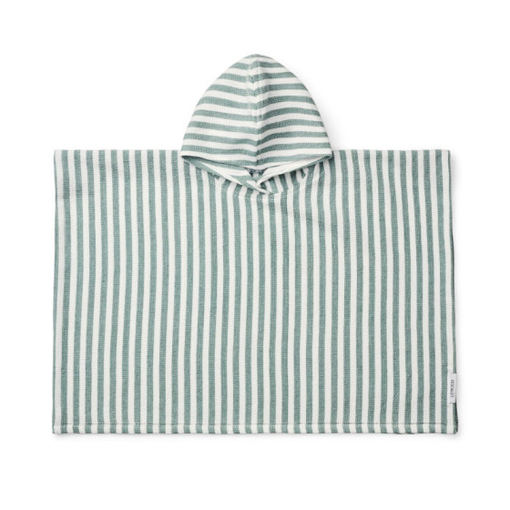 Poncho Paco Y/D stripes Peppermint / White - Liewood