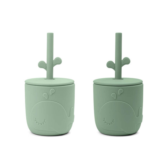 Tasse avec paille Peekaboo - 2-pack - Wally Green