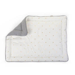 Childhome - Tapis De Parc/De Jeu Jersey - 75x95 cm - Gris/Gold Dots