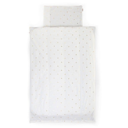 Childhome - Housse De Couette et Taie Jersey - 100x140 cm - Gold Dots