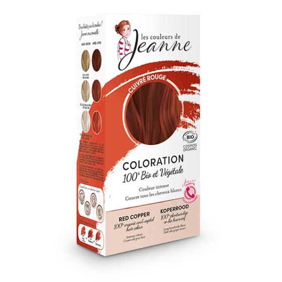 Coloration 100% bio & végétale - cuivré rouge - 2 x 50 g - Les couleurs de Jeanne Coloration 100% bio & végétale - cuivré rouge - 2 x 50 g - Les couleurs de Jeanne