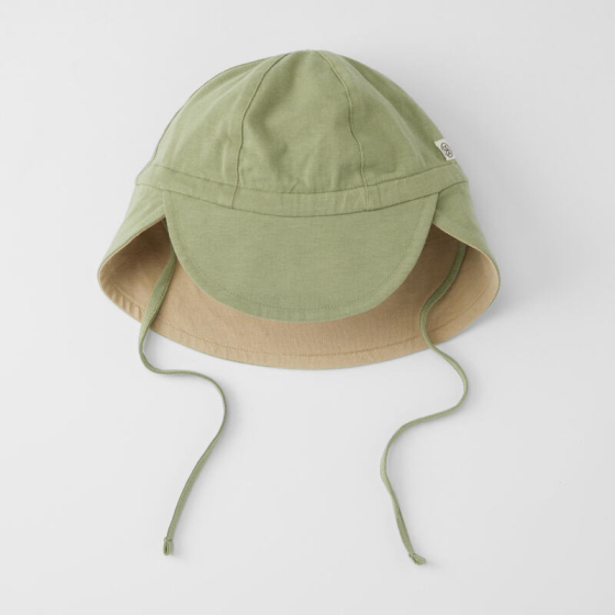 Chapeau de soleil réversible - Olive green/Sandy beach - Cloby