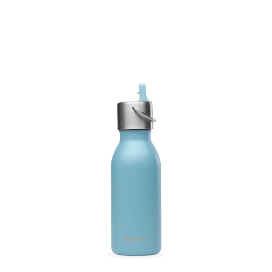 Bouteille isotherme inox - Kids - Matt - Bleu acier - 350ml - Qwetch