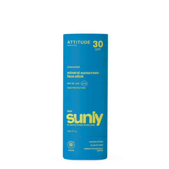 Sunly Bâton solaire visage enfants - sans parfum - SPF 30 - Attitude Sunly Bâton solaire visage enfants - sans parfum - SPF 30 - Attitude