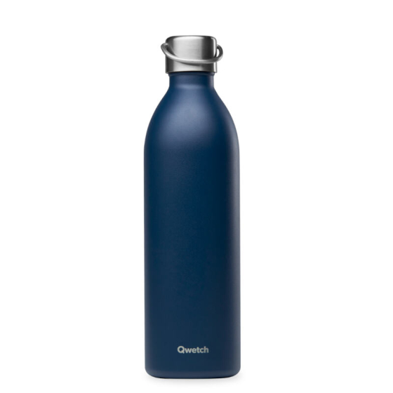 Bouteille isotherme ACTIVE - Matt - Bleu marine - 1L- Qwetch