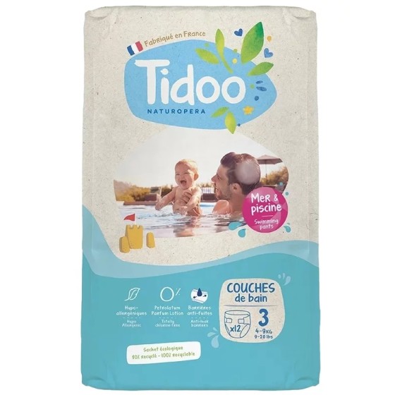 Couche maillot de bain eco jetable - 4 à 9 kg- Tidoo Couche maillot de bain eco jetable - 4 à 9 kg- Tidoo