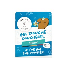 Gel douche en poudre à diluer au monoï 20 g - Wash Wash Cousin