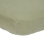 Drap-housse mousseline 70x140/150 Olive