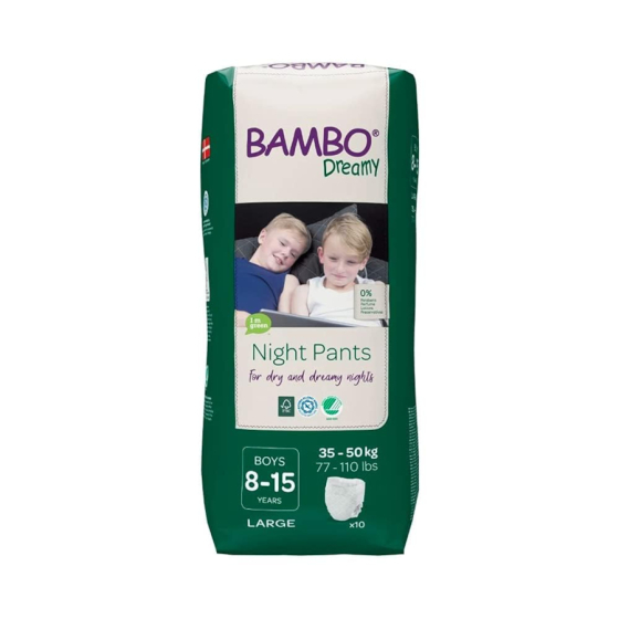 Culottes de nuit Bambo Dreamy 8 à 15 ans 35-50 kg 10 culottes Boys - Bambo Nature