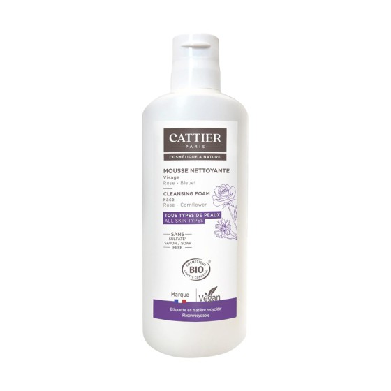 Mousse nettoyante visage Rose Bleuet 150 ml - Cattier Mousse nettoyante visage Rose Bleuet 150 ml - Cattier