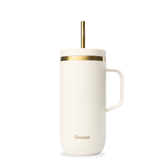 Cold cup isotherme inox avec anse Matt Sable & Or 600ml - Qwetch Cold cup isotherme inox avec anse Matt Sable & Or 600ml - Qwetch