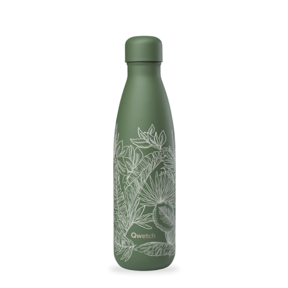 Bouteille isotherme inox Evergreen Jungle 500ml - Qwetch Bouteille isotherme inox Evergreen Jungle 500ml - Qwetch