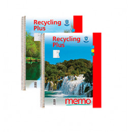 Cahier à spirales en papier recyclé format A4 quadrillé