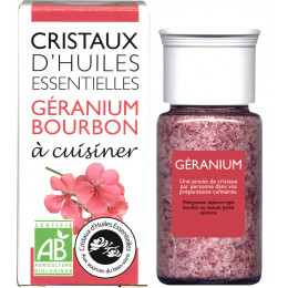 Cristaux d'huiles essentielles à cuisiner - géranium - 10 g