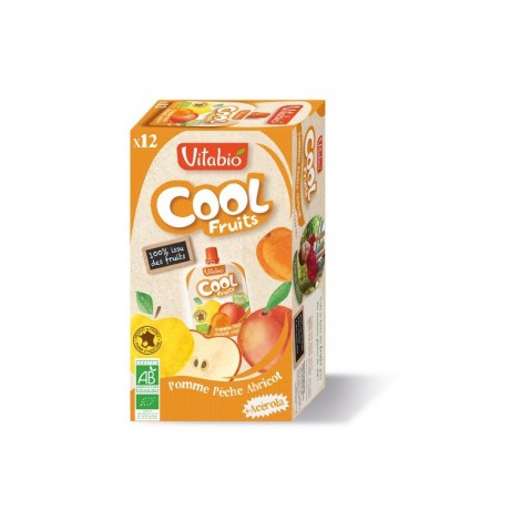 Cool Fruits - Pomme Pêche Abricot - Lot de 12 Gourdes