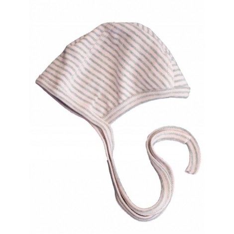 Bonnet de naissance - Rayé rose gris Bonnet de naissance - Rayé rose gris