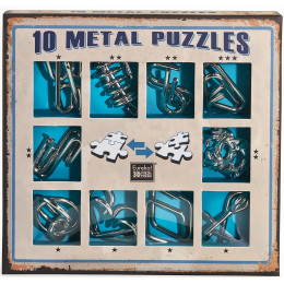 Set de 10 casse-têtes métal - à partir de 7 ans - version bleue