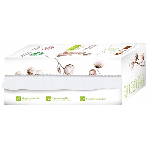 Lingettes sèches en coton BIO - rouleau de 50 unités Lingettes sèches en coton BIO - rouleau de 50 unités