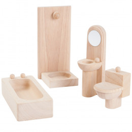 Salle de bain bois maison de poupée - à partir de 3 ans