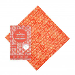 Emballage alimentaire à la cire d'abeille - Large - Chevrons rouges