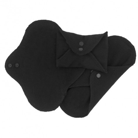 Serviettes lavables - coton BIO - REGULAR - Noir - pack de 3 Serviettes lavables - coton BIO - REGULAR - Noir - pack de 3