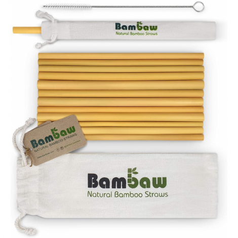 Pailles en bambou 14 cm - Lot de 12