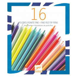 16 feutres pointe fine