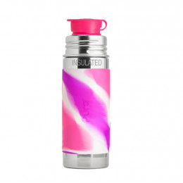 Gourde bouteille en inox - modèle sport - 260 ml - Pink swirl