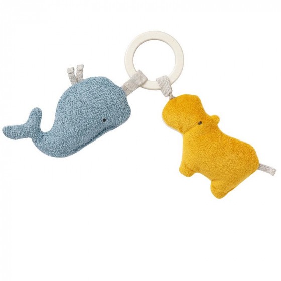Anneau d'activités en coton Bio - Hippo et baleine Anneau d'activités en coton Bio - Hippo et baleine