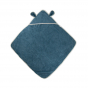 Cape de bain avec capuchon à oreilles - Coton Bio - Bleu moyen