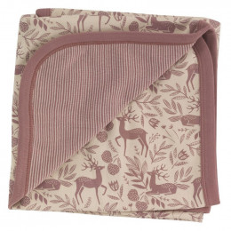 Couverture en coton BIO - Cerf rose