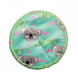 10 lingettes démaquillantes Minky + filet de lavage - Koala vert