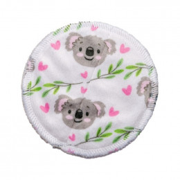 10 lingettes démaquillantes Minky + filet de lavage - Koala blanc