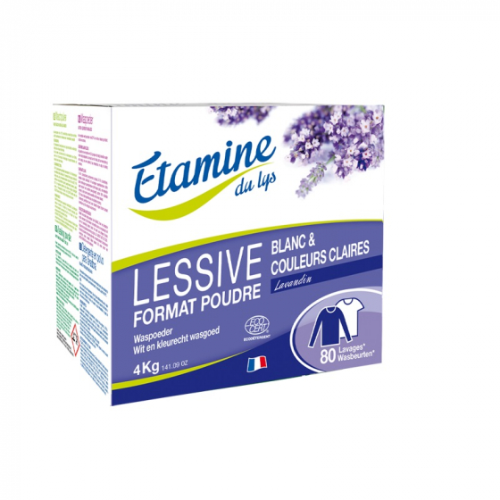 Lessive en poudre Lavandin - blanc et couleurs claires - 4 kg