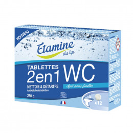 Tablettes WC 2 en 1 - Nettoie et détartre - 12 tablettes